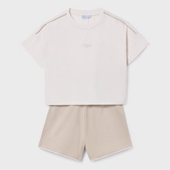 MAYORAL Σετ σορτς κορίτσι 26-06209-083 Mπεζ σκούρο