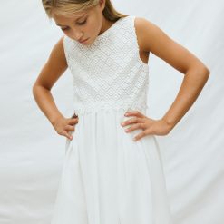 MAYORAL Φόρεμα συνδυασμένο γκιπούρ 26-06905-056 Kρεμ