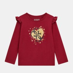 GUESS Mπλούζα με λογότυπο κορίτσι K5BI02J1314-G5A9 Mπορντώ