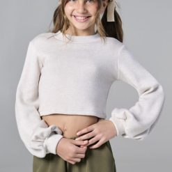 MELIN ROSE Mπλούζα πλεκτή με καμπάνα μανίκια με μανσέτα MRW25/26-0428 Mπεζ