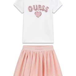 Guess Παιδικό σετ με φούστα κορίτσι K6RG09K6YW0-G011 Λευκό