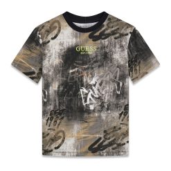 Guess Μπλούζα με λογότυπο αγόρι L6RI04K8HM4-P7PZ Xάκι