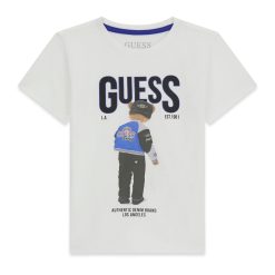 Guess Μπλούζα με στάμπα αγόρι N6RI05K8HM4-G011 Λευκό