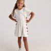 T7004 The Hearts Terry Playsuit For Kids Off White
