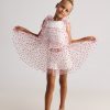 T7012 Heartbeat Tank Top, Shorts & Tulle Dress Set-White/Red