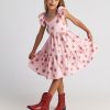 T7079 Summer Tart 3-Layer Ruffle Dress for Kids Pink