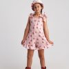T7082 Summer Tart Ruffles Playsuit for Kids Pink