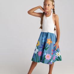 T7130 Botanical Tank Top Flower Dress Floral