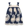 T7162 Farm Girl Paisley Denim Baby Dress-Multicolor