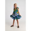 T7172 Ruffled Playsuit Kid Ocean Print