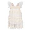 T7243 The Flower Girls Butterflies Tulle Body Dress-Ecru