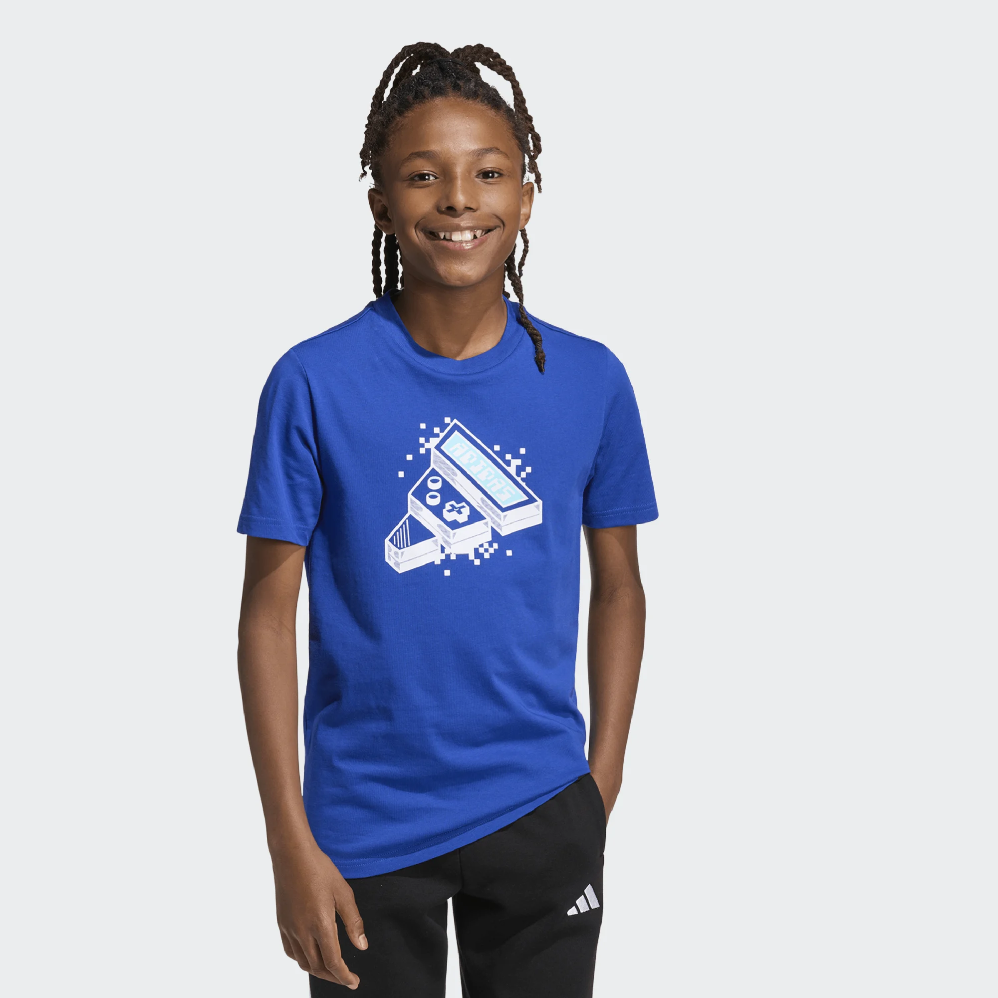 ADIDAS JUNIOR BOY ΚΟΝΤΟΜΑΝΙΚΗ ΜΠΛΟΥΖΑ KA0530 ΜΠΛΕ - Image 3