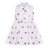 T7049 Summer Fruit Embroidered Shirt Dress Red