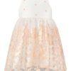 T7240 The Flower Girls Peach Princess Baby Dress Off White