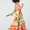 MELIN ROSE Φόρεμα μακρύ με χιαστή πλάτη MRS26-1236 Floral