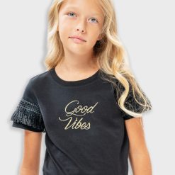 Μπλούζα με τύπωμα για κορίτσι - ΜΑΥΡΟ