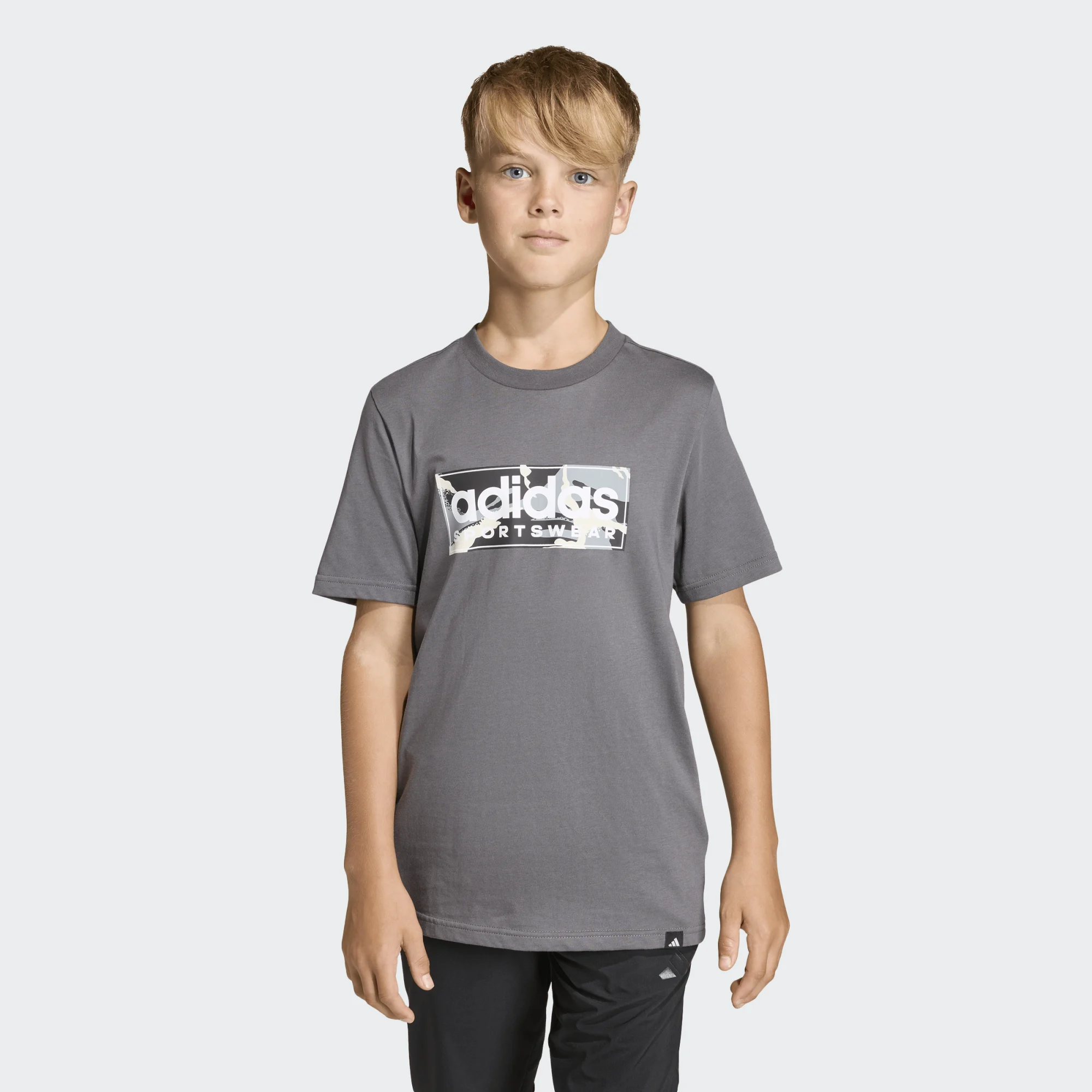 ADIDAS JUNIOR ΚΟΝΤΟΜΑΝΙΚΗ ΜΠΛΟΥΖΑ JX6867 ΓΚΡΙ - Image 3