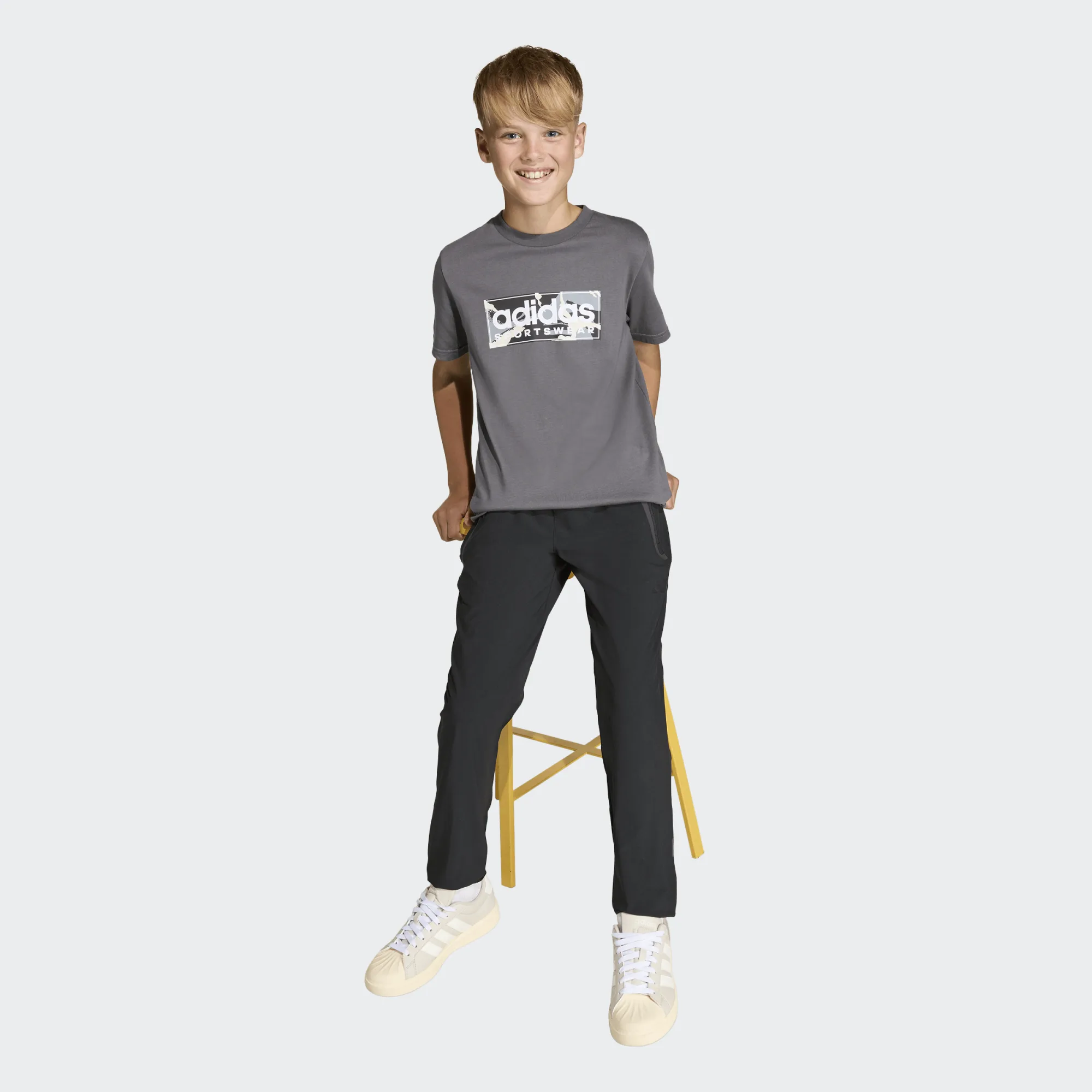 ADIDAS JUNIOR ΚΟΝΤΟΜΑΝΙΚΗ ΜΠΛΟΥΖΑ JX6867 ΓΚΡΙ - Image 5