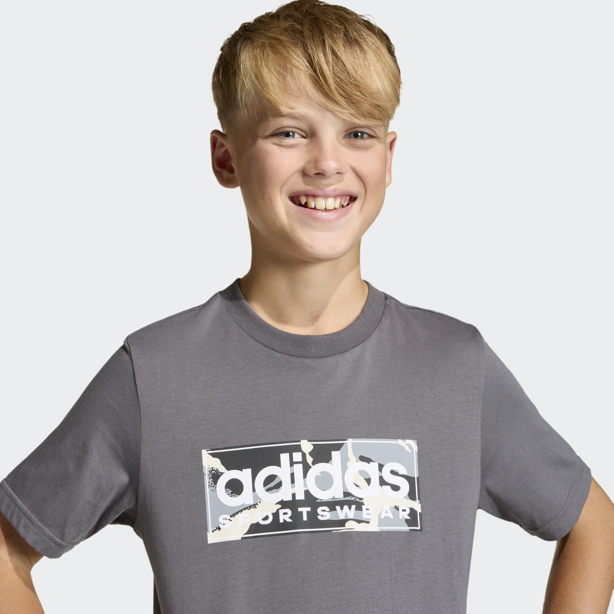 ADIDAS JUNIOR ΚΟΝΤΟΜΑΝΙΚΗ ΜΠΛΟΥΖΑ JX6867 ΓΚΡΙ - Image 6
