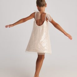 Alternative view of T7217 Aqua Pearl A-Line Tulle Layer Dress Nude
