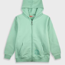 Fleece ζακέτα Energiers Basic Line με κουκούλα - ΜΕΝΤΑ