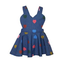 Alternative view of T7572 Heart Confetti Baby Set With Hearts Shape Dungarees Dress & Body