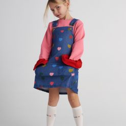 Alternative view of T7573 Heart Confetti Allover Hearts Dungarees Dress