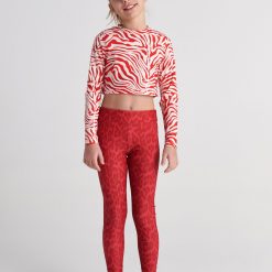 T7621 Red Safari Animal Print Athletic Set Red
