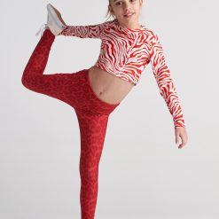 Alternative view of T7621 Red Safari Animal Print Athletic Set Red