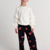 T7631 Flaming Hearts Ruffles Top And Allover Print Pants