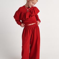 Alternative view of T7752 Monochrome Set Ruffles Top And Wide Leg Pants Ciel