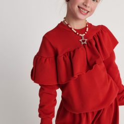 T7752 Monochrome Set Ruffles Top And Wide Leg Pants Ciel - Image 4